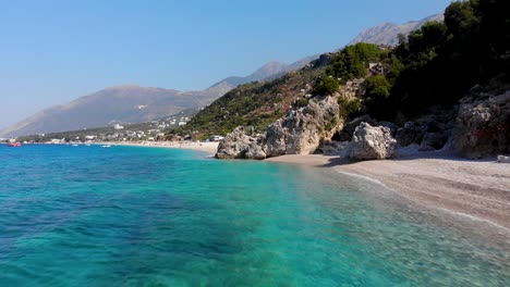 Beautiful-rocky-seaside-in-Mediterranean-with-pristine-beaches-washed-by-azure-sea-water