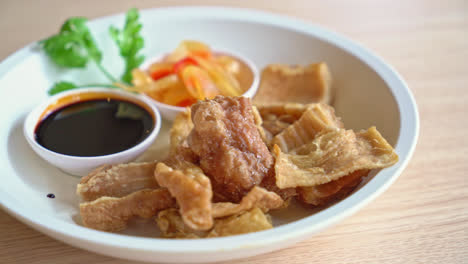 Deep-fried-pork-intestines-with-sweet-black-sauce---Asian-food-style