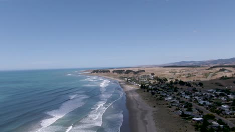 Beach-Shoreline-on-North-Island-of-New-Zealand---Aerial-Drone