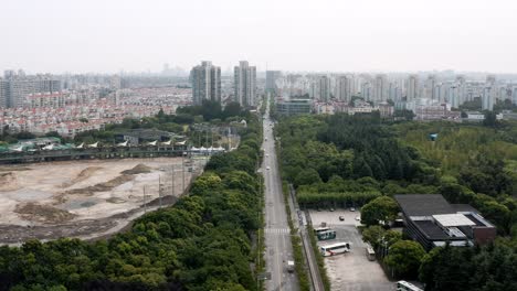 área-De-Desarrollo-Inmobiliario-De-La-Ciudad-De-Shanghai,-Vista-Aérea