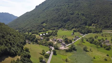 Aerial-of-a-green-mountain-in-Europe,-Premana,-Italia