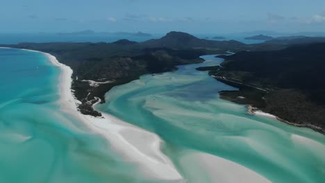 Amazing-High-Altitude-shot-of-the-incredible-Whitehaven-Beach-in-QLD-Australia