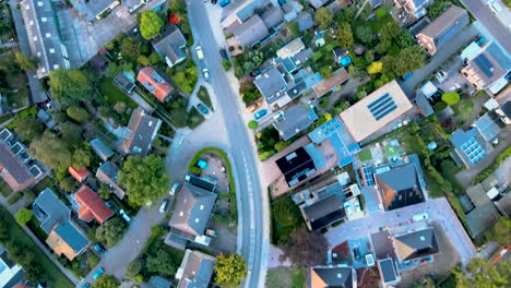 Topdown-aerial-of-beautiful-suburban-neighbourhood
