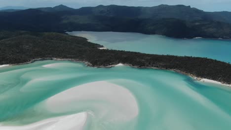 Orbitando-La-Increíble-Playa-White-Haven-En-Whitsundays,-Qld-Australia,-Drone-Antena