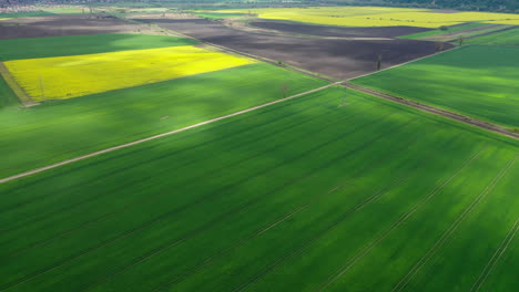 Flying-over-a-agriculture-land--in-hungary