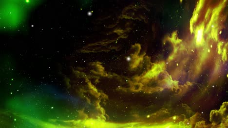 Grüne-Nebelwolken-Im-Universum