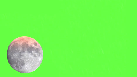 Closeup-Of-Full-Moon-Slowly-Rising-On-Green-Screen