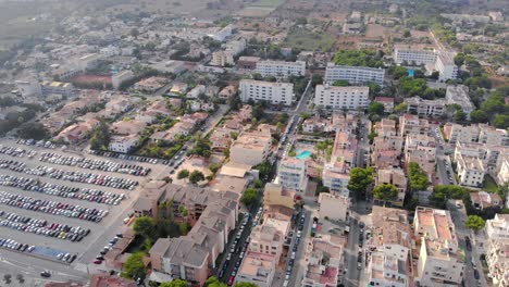 Aerial-Over-Residential-Apartments-And-Streets-In-Majorca