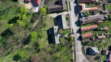 Drone-flies-over-a-small-Hungarian-village