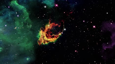 Nube-Nebulosa-En-El-Universo-Con-Varias-Estrellas-Brillantes-A-Su-Alrededor