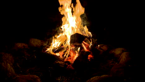Bonfire---Campfire-With-Burning-Wood-In-The-Middle-Of-The-Night