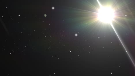 La-Luz-Brillante-Que-Emana-De-Una-Estrella-En-El-Espacio-Oscuro-Del-Universo