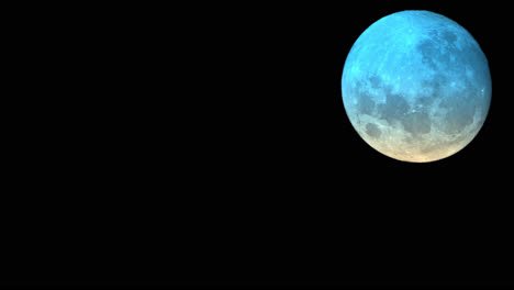 Full-Moon-Time-Lapse,-Changes-Colour-During-Moonset