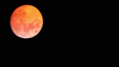 Time-Lapse-Of-Full-Blood-Moon-Moving-Across-The-Night-Sky,-Lunar-Event