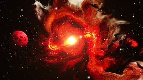 Nubes-Nebulosas-Y-Planetas-Rojos-En-El-Gran-Universo
