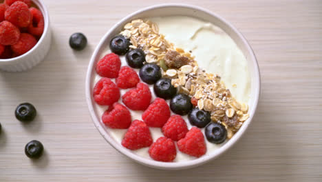homemade-yogurt-bowl-with-raspberry,-blueberry-and-granola---healthy-food-style