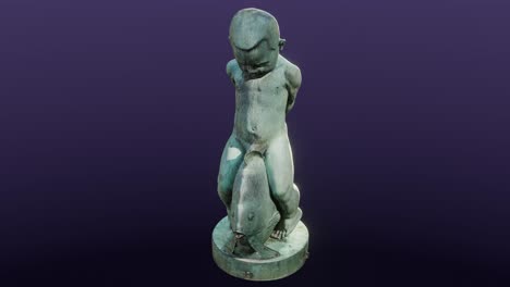 Fountain-figure-Putto-on-fish-by-Adam-Phol-from-1924,-cg,-camera-orbits