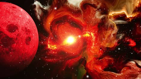 Las-Nubes-Nebulosas-Y-Los-Planetas-Rojos-Del-Universo-Están-Iluminados-Por-Las-Estrellas-Que-Los-Rodean