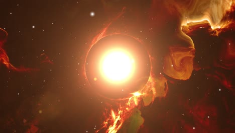 Die-Roten-Nebelwolken-Bilden-Ein-Schwarzes-Loch,-Das-Im-Universum-Leuchtet