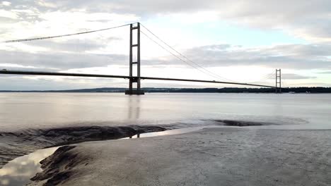 Humber-Bridge-in-the-evening-from-low-angle-and-beautiful-view-of-the-river-Humber