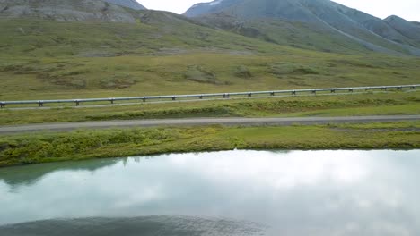 Long-Pipeline-Transporting-Crude-Oil-in-Alaska---Beautiful-Aerial-Drone-view