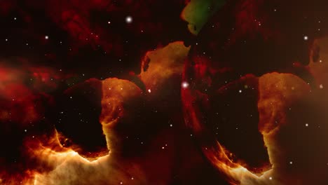 Las-Nubes-De-Nebulosa-Residen-En-El-Universo-Oscuro,-Repleto-De-Estrellas