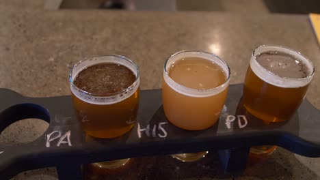 craft-beer-flight-at-a-brewery