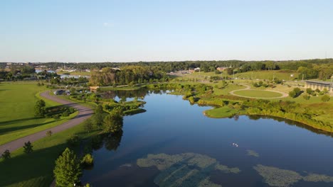 Pleasant-Liberty-park-waterside-park-fishing---sports-lake-Clarksville-Tennessee-aerial