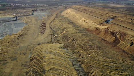Coal-mining-from-above-in-sunny-day-in-hungary