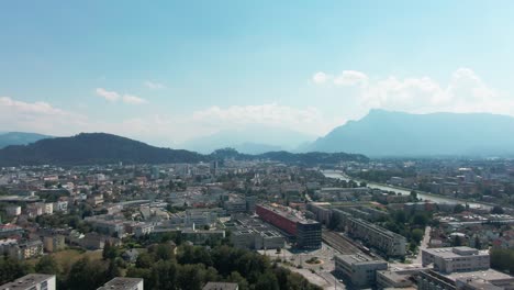 Salzburg-aerial-view-of-the-mountains-on-summer-time