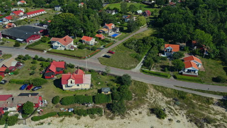 Beachfront-Houses-And-Fishing-Village-Of-Böda-Socken-On-A-Sunny-Summer-Day-In-Byxelkrok,-Öland,-Sweden