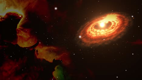 Una-Galaxia-Que-Reside-En-La-Nube-Nebulosa-En-El-Universo