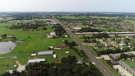 Aerial-flight-over-the-city-of-Sanger-in-Texas