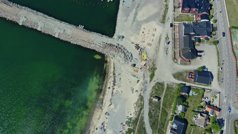 Aerial-View-Of-The-Astonishing-Fishing-Village-Of-Byxelkrok-In-Öland,-Sweden-During-Summer---drone-shot