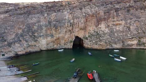 drone-shot-of-the-blue-hole-in-Gozo