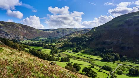 Timelapse-of-Grisedale-valley-in-the-lake-district,-Cumbria,-England,-UK