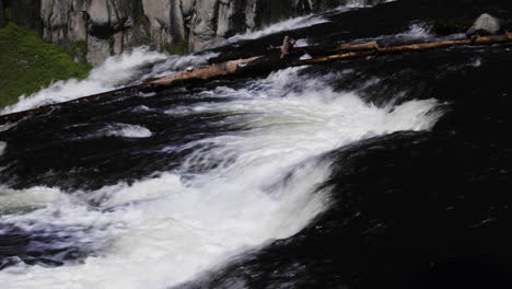 Close-up-shot-of-rocky-cascades-waterfall-in-Upper-Mesa-Falls-in-Idaho,-USA