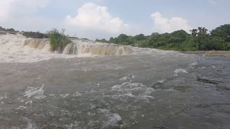 Water-flowing-from-water-fall-at-Bhatinda-water-falls-in-Dhanbbad,-Jharkhand-in-India