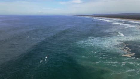 Wake-boarding--perfect-waves-of-Sharpes-Beach--Australia--Aerial