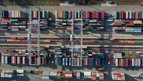 Aerial-view-of-Container-port-in-Budapest-city