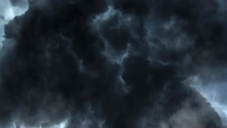 Dicke-Dunkle-Kumuluswolken-Rücken-Näher,-Blickwinkel