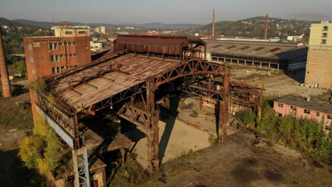 Drone-view-on-the-old-rusty-steelwork-district-in-hungary