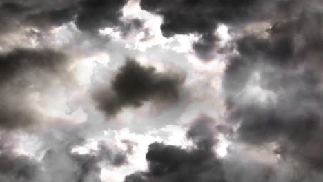 Sicht-Dunkle-Und-Helle-Wolkenatmosphäre-Am-Blauen-Himmel