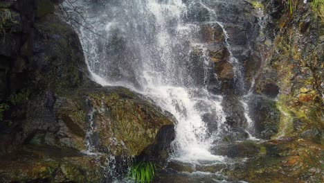Cascada-Con-Corriente-Rápida-Rodeada-De-Exuberante-Naturaleza-Verde