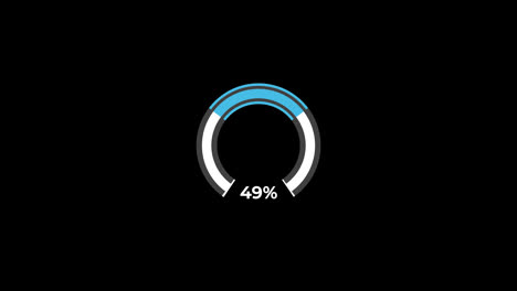 Pie-Chart-0-to-50%-Percentage-Infographics-Loading-Circle-Ring-or-Transfer,-Download-Animation-with-alpha-channel.