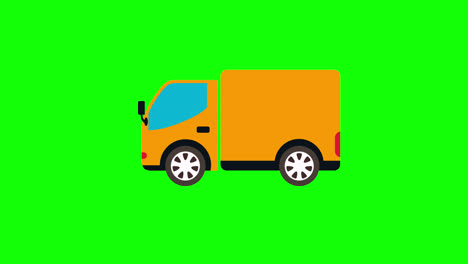 cargo-truck-car-icon-Animation.-Vehicle-loop-animation-with-alpha-channel,-green-screen.