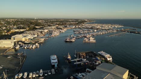 Aerial-view-of-Fremantle-Sailing-Club-in-Perth-City,-Western-Australia