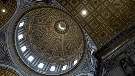 Looking-Up-At-St-Peter's-Basilica-Dome-Ceiling-And-Nave