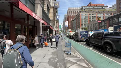 POV-Hyperlapse-Walking-Along-6th-Avenue-In-New-York-On-Sunny-Day