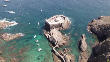 Overhead-aerial-view-of-Spanish-coastal-fortress